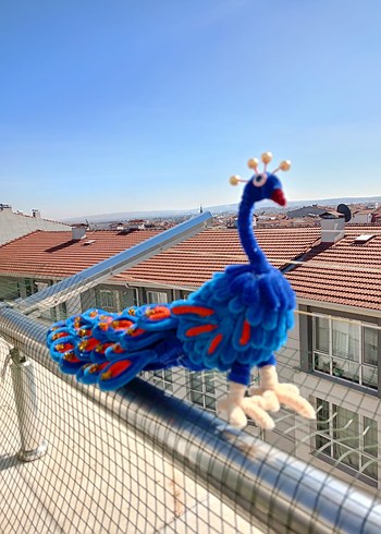 Renkli Mavi Tavus Kuşu Biblo - Görsel 3