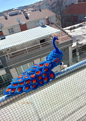 Renkli Mavi Tavus Kuşu Biblo - Görsel 4