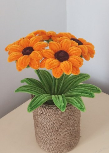 Bohem Tarzı Turuncu Kadife Çiçek Aranjmanı - Görsel 4