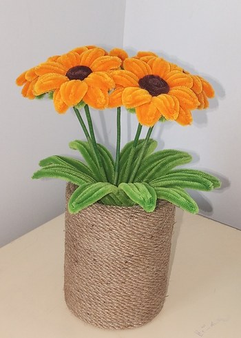 Bohem Tarzı Turuncu Kadife Çiçek Aranjmanı - Görsel 2