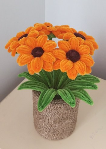 Bohem Tarzı Turuncu Kadife Çiçek Aranjmanı - Görsel 6