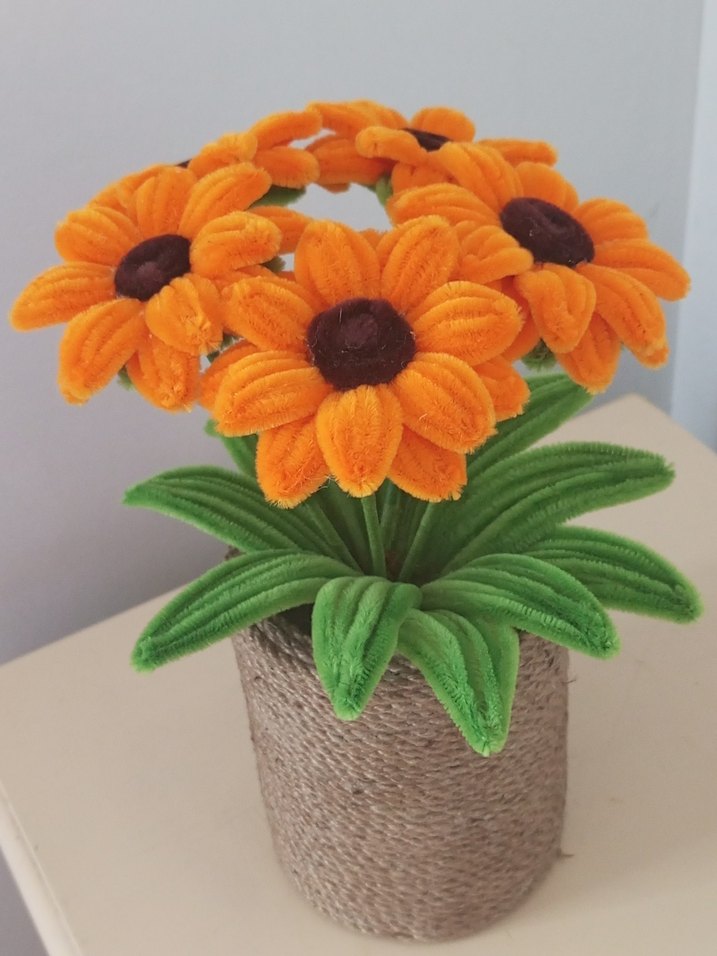 Bohem Tarzı Turuncu Kadife Çiçek Aranjmanı - Görsel 5