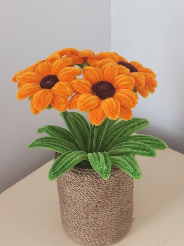 Bohem Tarzı Turuncu Kadife Çiçek Aranjmanı - Görsel 4