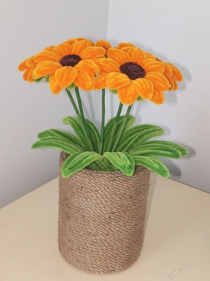 Bohem Tarzı Turuncu Kadife Çiçek Aranjmanı - Görsel 2