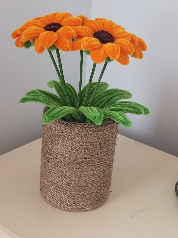 Bohem Tarzı Turuncu Kadife Çiçek Aranjmanı - Görsel 3