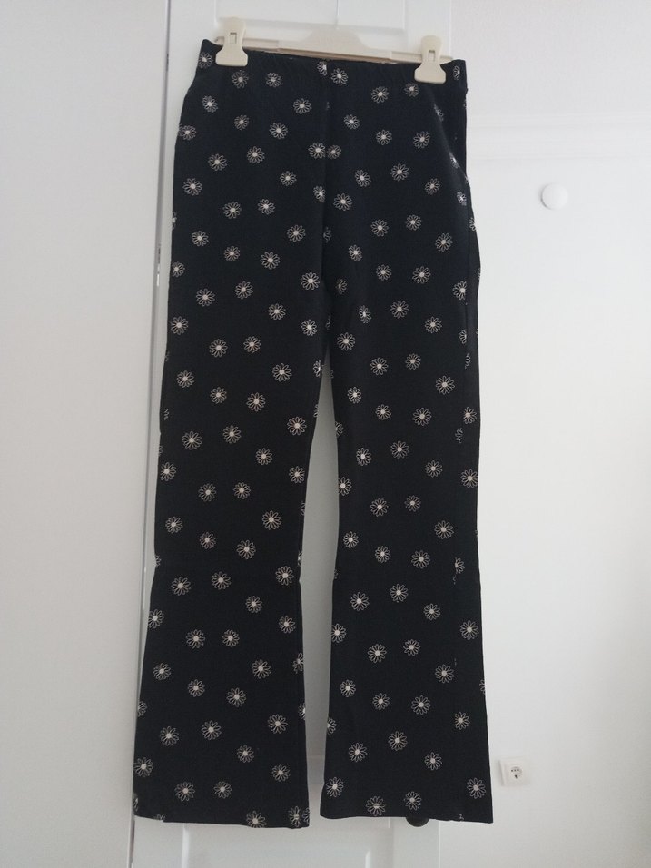 Kız çocuk papatya desenli ispanyol paça tayt. - Görsel 2