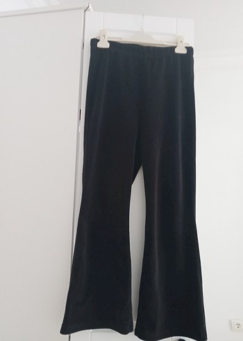 Kız çocuk kadife ispanyol paça tayt - Görsel 2