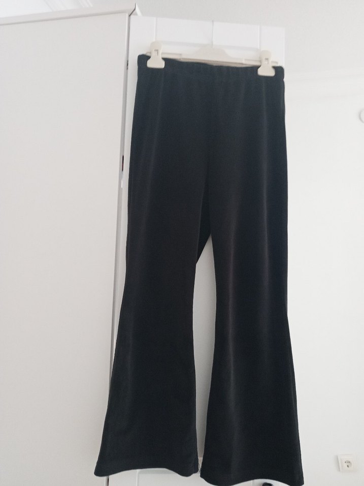 Kız çocuk kadife ispanyol paça tayt - Görsel 2