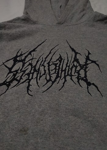 Unisex Gri Baskılı Sweatshirt - Görsel 3