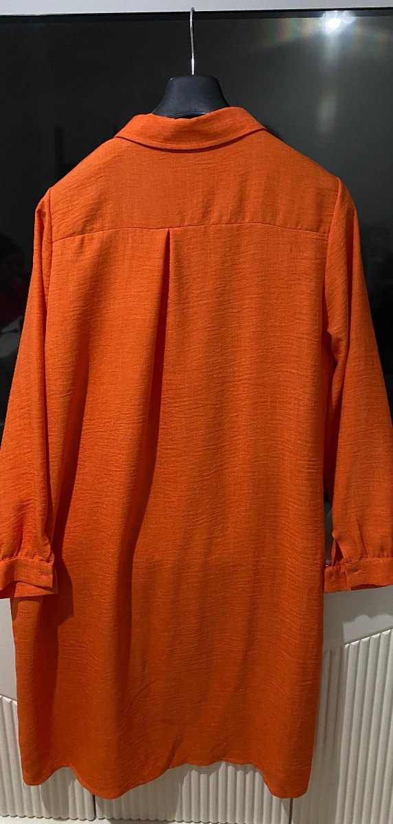 Püsküllü Turuncu Bohem Tunik - Görsel 4