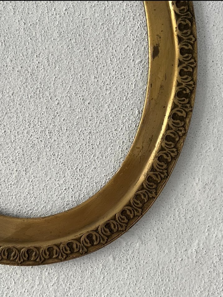 Parlak Altın Oval Ayna Çerçevesi - Görsel 3
