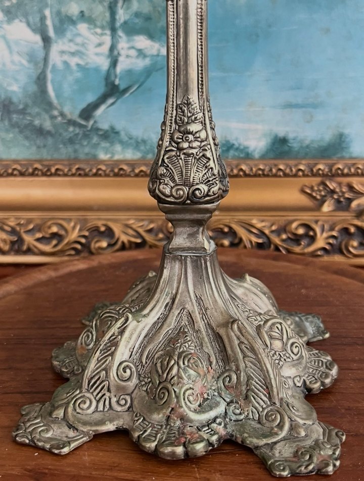 Bej Gri Vintage Şamdan - Görsel 5