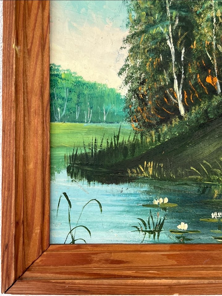 Yeşil Orman ve Göl Manzaralı Tablo - Görsel 3