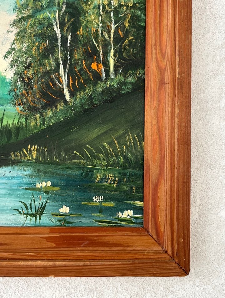 Yeşil Orman ve Göl Manzaralı Tablo - Görsel 4