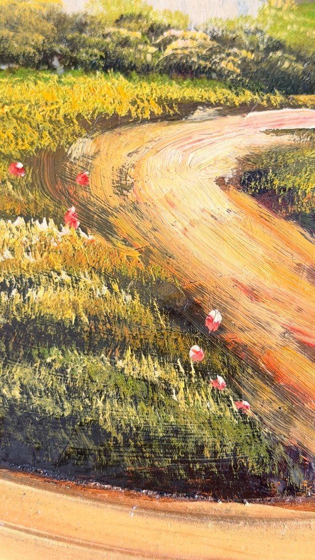 Altın Varaklı Yuvarlak Manzara Tablosu - Görsel 5