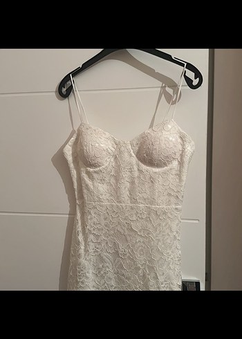 Dantel Mini Beyaz Gelinlik - Görsel 2