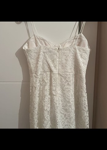 Dantel Mini Beyaz Gelinlik - Görsel 5