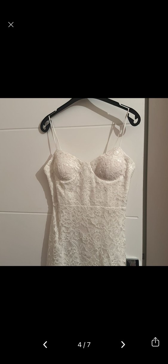 Dantel Mini Beyaz Gelinlik - Görsel 2