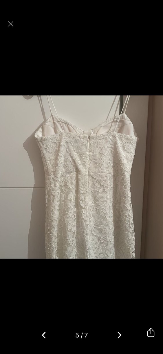 Dantel Mini Beyaz Gelinlik - Görsel 5