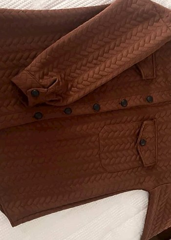 Kapitone Kahverengi Overshirt Ceket Sonbahar/Kış - Görsel 2