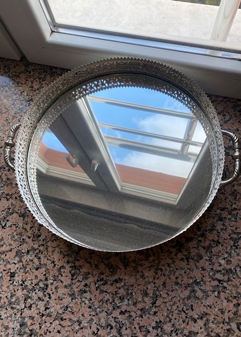 Parlak Yuvarlak Aynalı Tepsi - Görsel 2