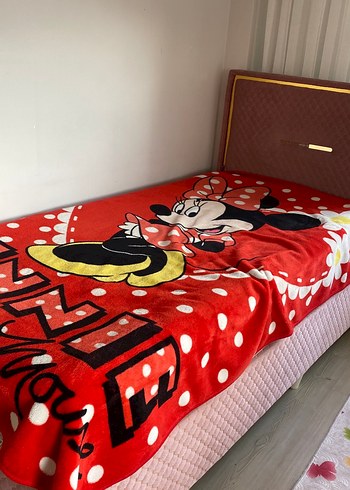Kırmızı Minnie Mouse Baskılı Çocuk Battaniyesi - Görsel 2
