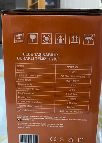 Womidi HY-306 Elde Taşınabilir Buharlı Temizleyici - Görsel 3