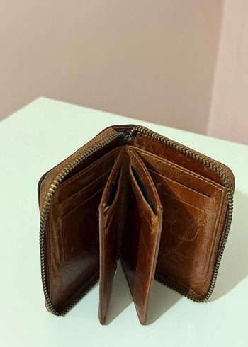 Kahverengi Deri Fermuarlı Erkek Cüzdan - Görsel 2
