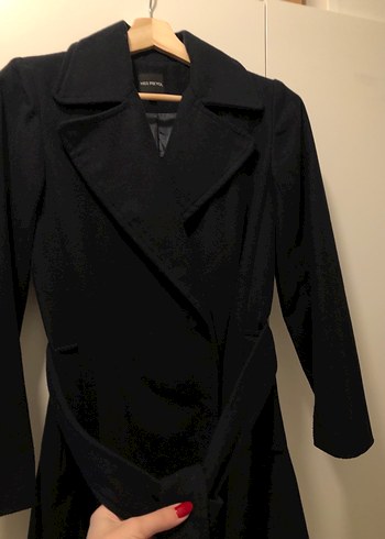 İpekyol Lacivert Kemerli Uzun Kaban - Görsel 2