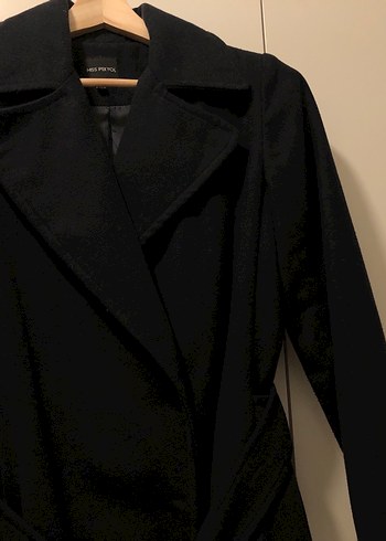 İpekyol Lacivert Kemerli Uzun Kaban - Görsel 3