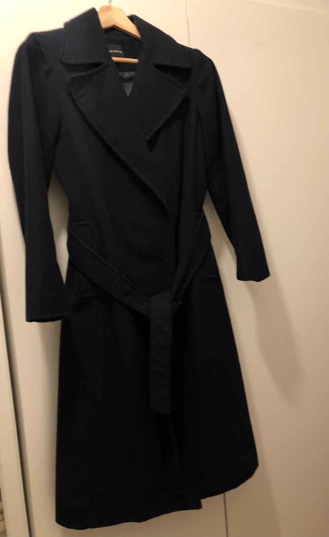 İpekyol Lacivert  Kemerli Uzun Kaban - Görsel 4