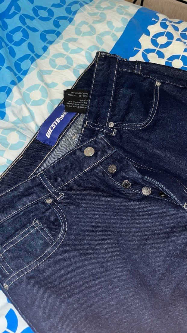 Lacivert Erkek Baggy Jean M Beden - Görsel 5