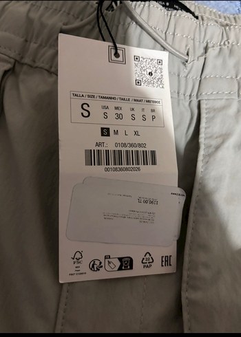 Krem Zara Erkek Kargo Pantolon - Görsel 3