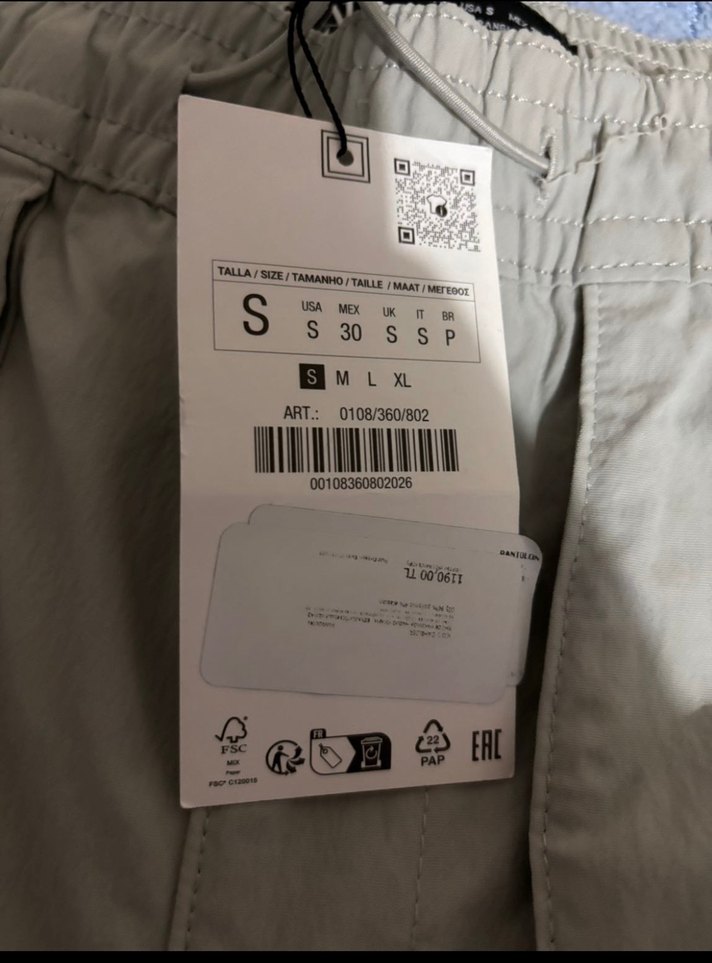 Krem Zara Erkek Kargo Pantolon - Görsel 3