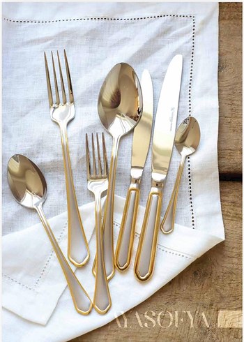 Altın Renkli 6 Parça Çatal Kaşık Bıçak Seti - Görsel 2