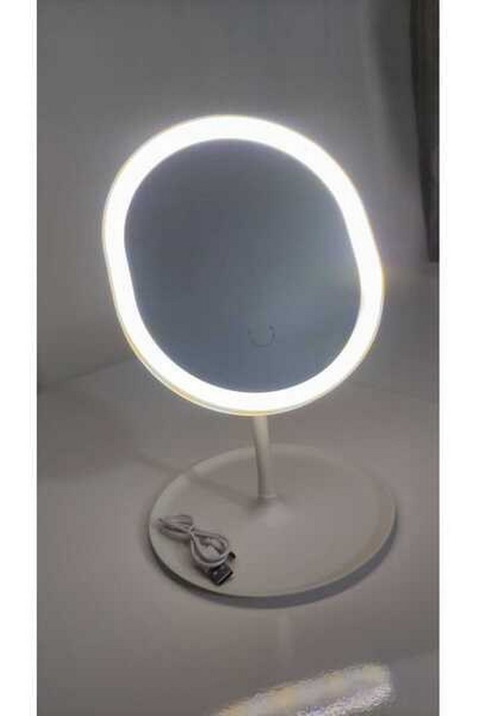 USB Şarjlı Dokunmatik LED Işıklı Makyaj Aynası - Görsel 4