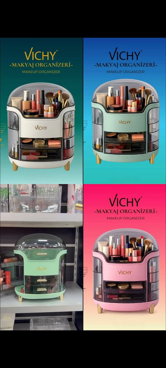 Vichy Yeşil Makyaj Organizeri - Görsel 4