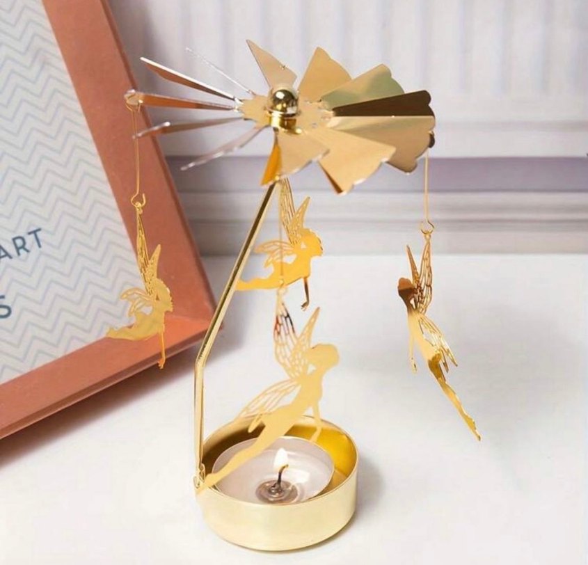 Altın Renkli Dönen Mumluk - Görsel 2