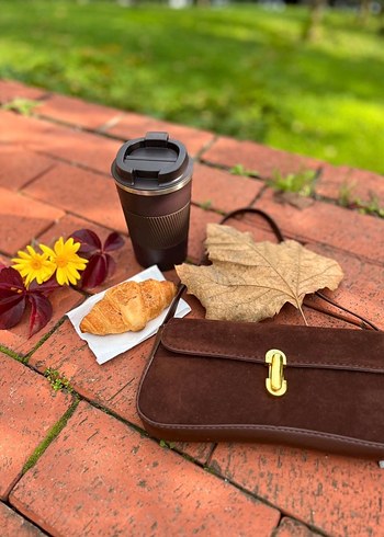 Kahverengi Süet Kadın Çanta - Görsel 2