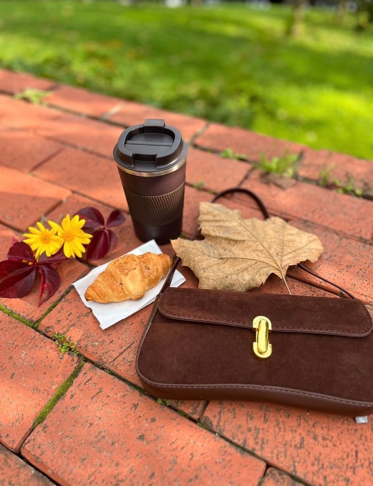 Kahverengi Süet Kadın Çanta - Görsel 2