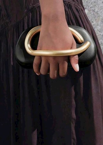 Altın Detaylı Kadın Deri Çanta - Görsel 3