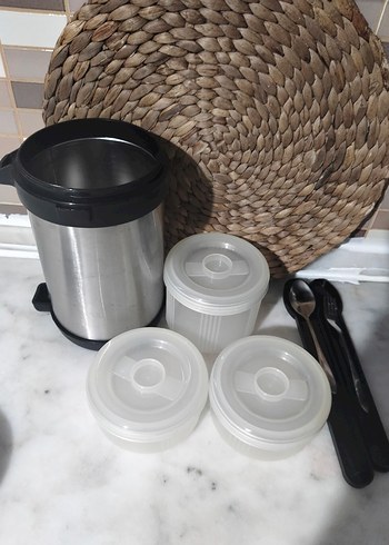 Gri HEiFER Termos Şişe ve Kaşık Seti - Görsel 5