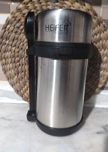 Gri HEiFER Termos Şişe ve Kaşık Seti - Görsel 2