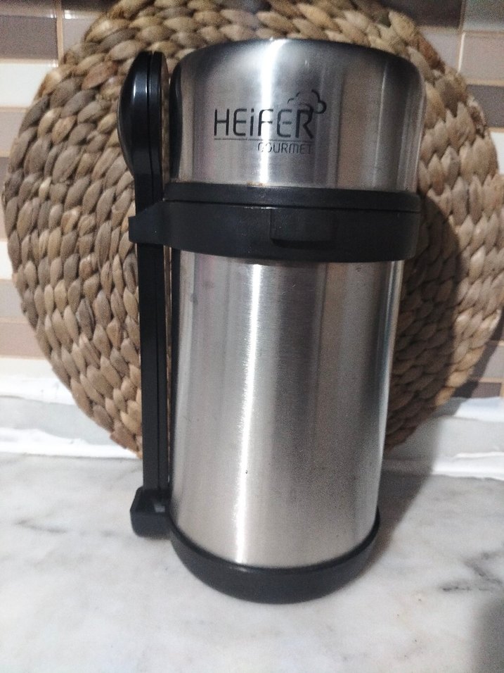 Gri HEiFER Termos Şişe ve Kaşık Seti - Görsel 2