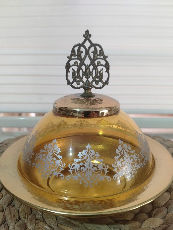 şekerlik Parlak Altın Kapaklı Tabak - Görsel 3