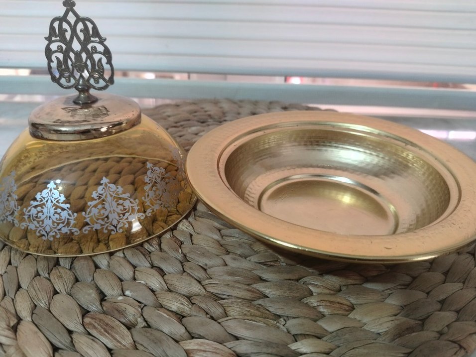 şekerlik Parlak Altın Kapaklı Tabak - Görsel 2