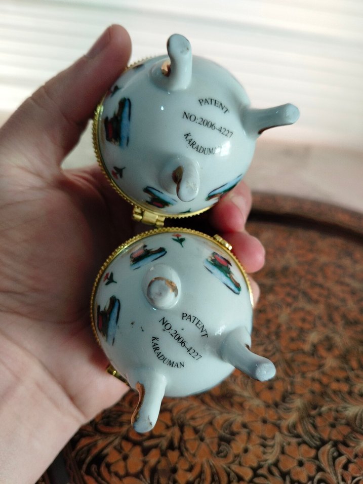 Renkli Desenli Beyaz Yumurta Biblo - Görsel 4