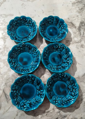 El İşlemeli Turkuaz Kahve Fincanı Seti - Görsel 2