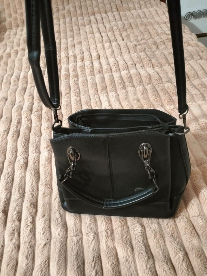 just polo Gri Deri Kadın Omuz Çantası - Görsel 4