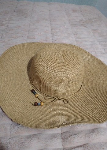 Bej Boncuklu Kadın Bohem Şapka - Görsel 2